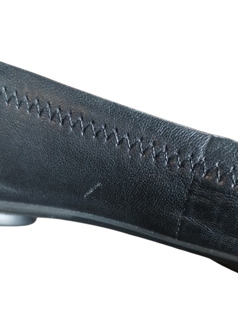 Antonio Melani Black Leather Ballet Flats Size 7.5 Round Toe - Picture 9 of 10